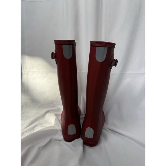 Hunter Original Tall Women's Rain Boots Matte Red Buckle US 5 EU 36 - Picture 2 of 8